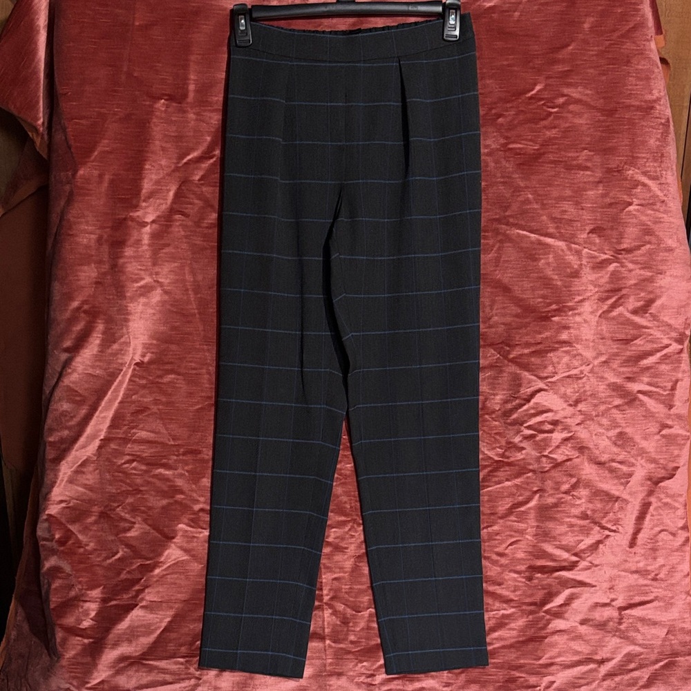 Bar III Women's Black Checkered Trousers